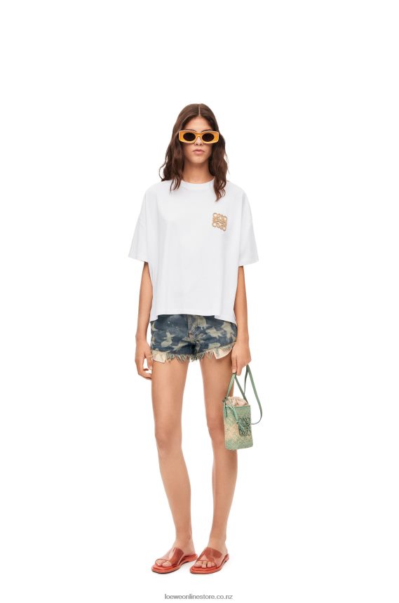 Loewe Women Anagram craft T-shirt in cotton White/Beige LH60R795