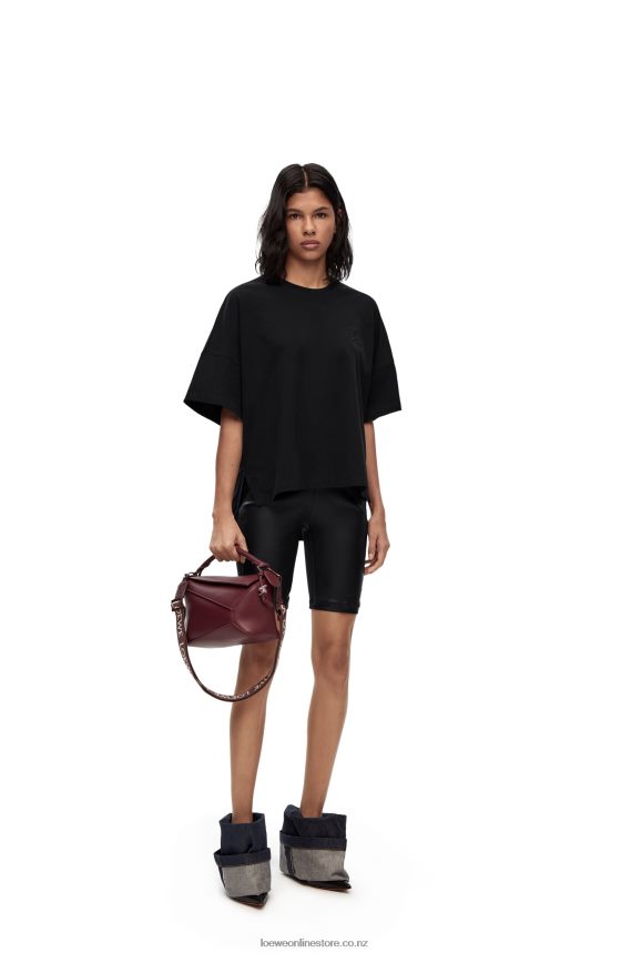 Loewe Women Boxy fit T-shirt in cotton Black LH60R823