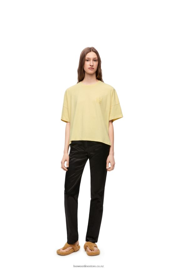 Loewe Women Boxy fit T-shirt in cotton Light Lemon LH60R780