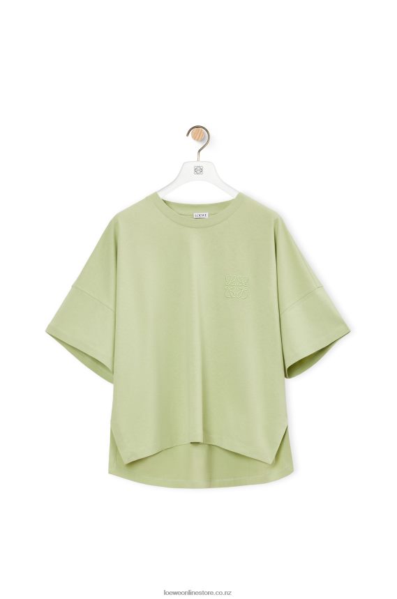 Loewe Women Boxy fit T-shirt in cotton Pale Green LH60R814