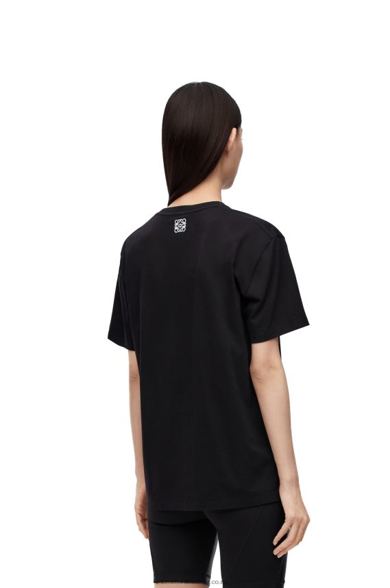 Loewe Women Bunny T-shirt in cotton Black LH60R809