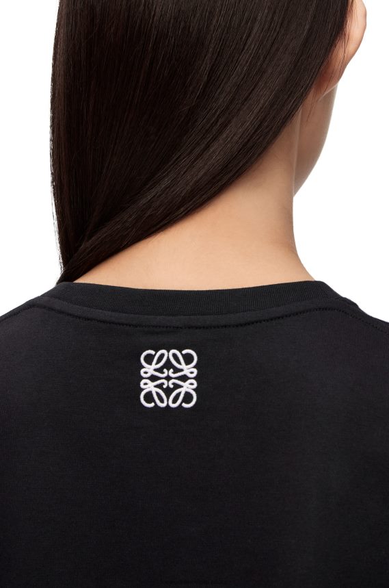 Loewe Women Bunny T-shirt in cotton Black LH60R809