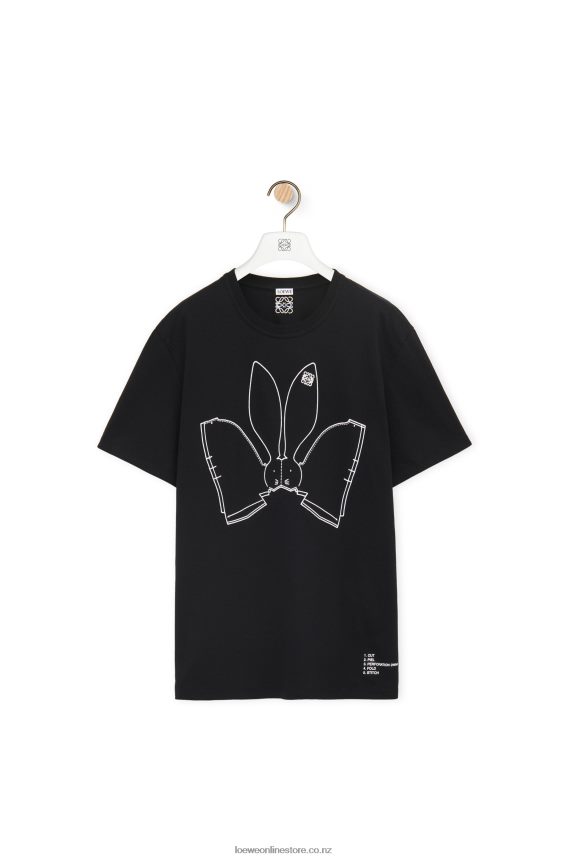Loewe Women Bunny T-shirt in cotton Black LH60R809