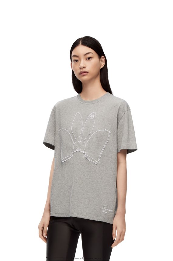 Loewe Women Bunny T-shirt in cotton Grey Melange LH60R807