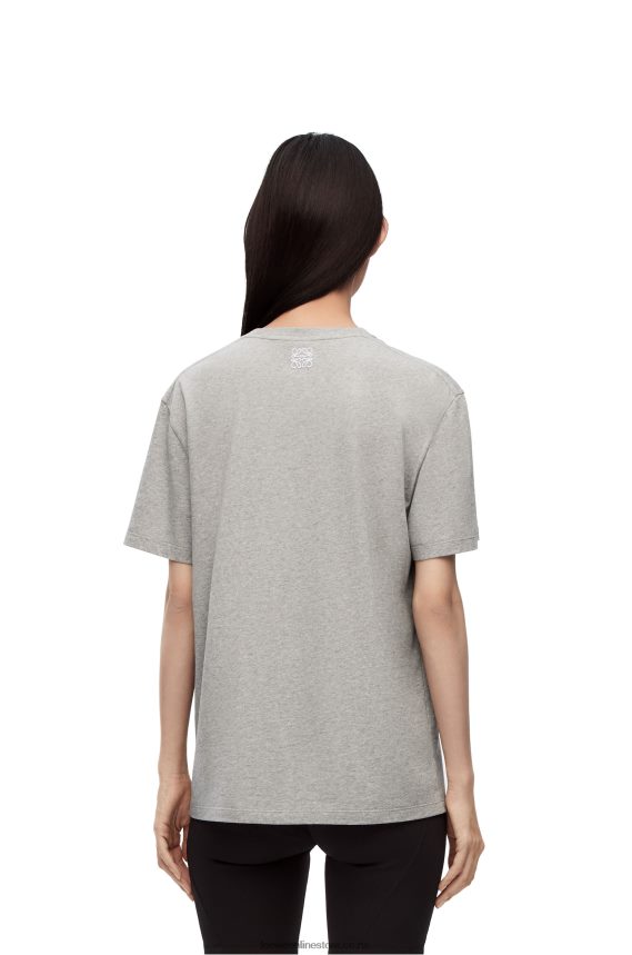Loewe Women Bunny T-shirt in cotton Grey Melange LH60R807