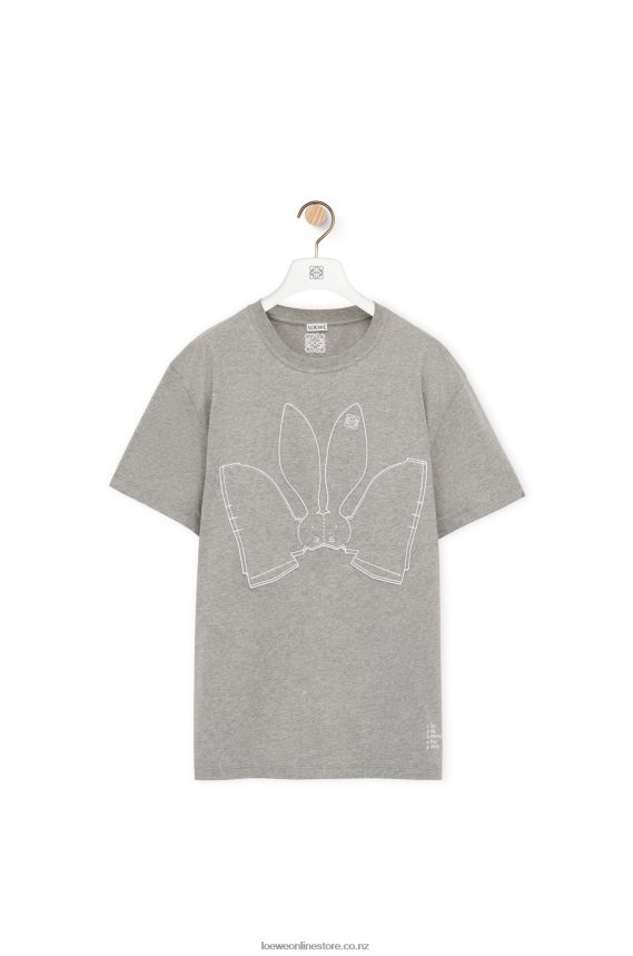 Loewe Women Bunny T-shirt in cotton Grey Melange LH60R807