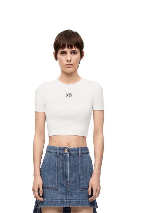 Loewe Women Cropped top in cotton White LH60R897