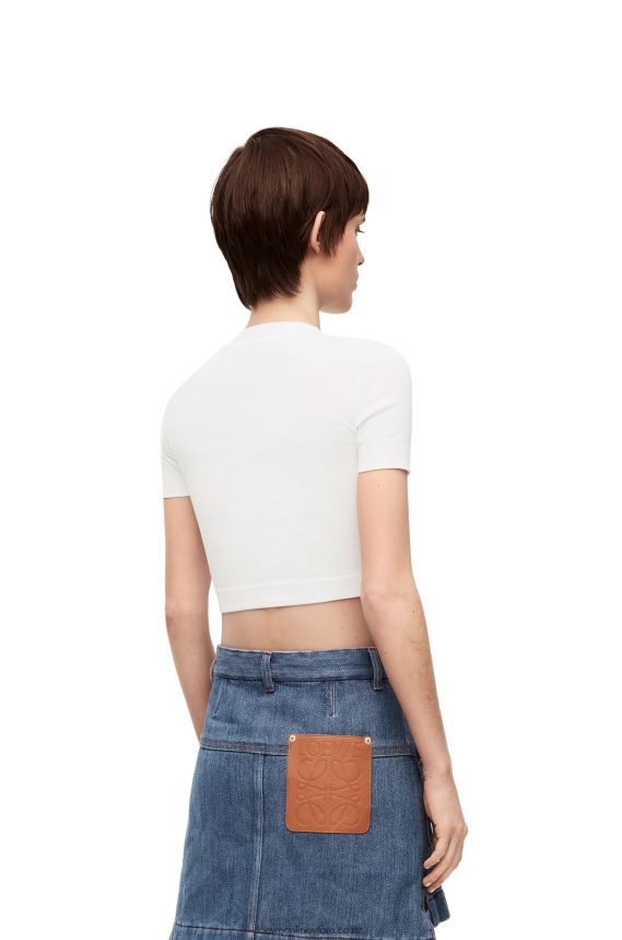 Loewe Women Cropped top in cotton White LH60R897