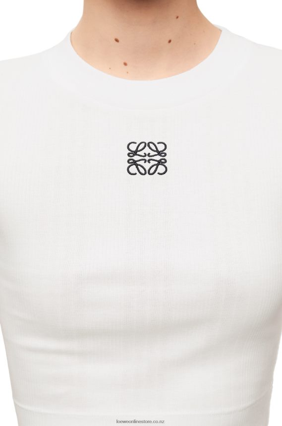 Loewe Women Cropped top in cotton White LH60R897
