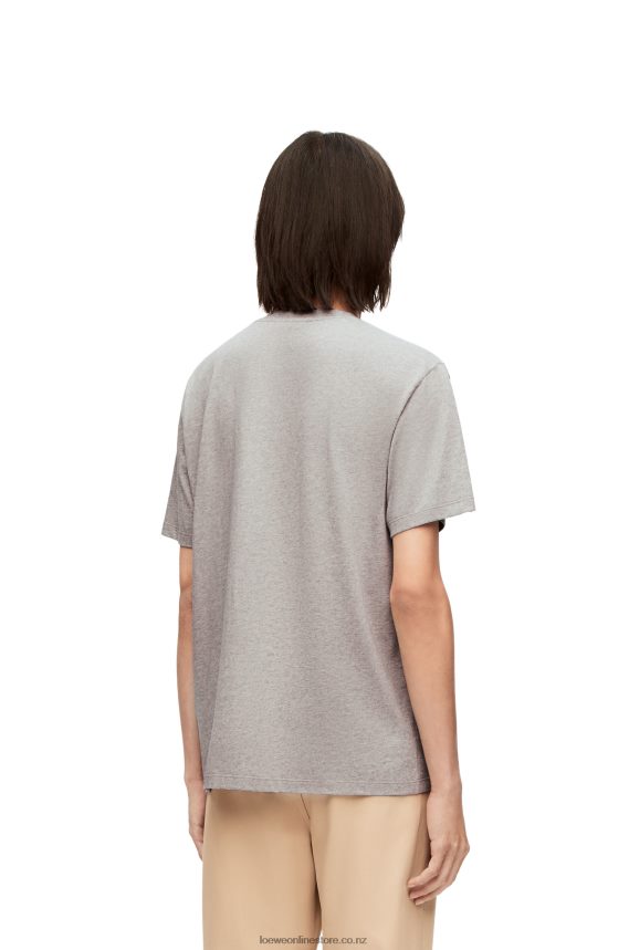 Loewe Women Heen Anagram T-shirt in cotton Grey Melange LH60R846