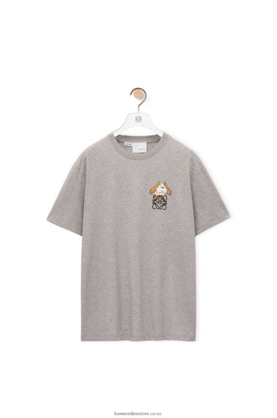 Loewe Women Heen Anagram T-shirt in cotton Grey Melange LH60R846