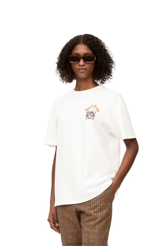 Loewe Women Heen Anagram T-shirt in cotton White LH60R845
