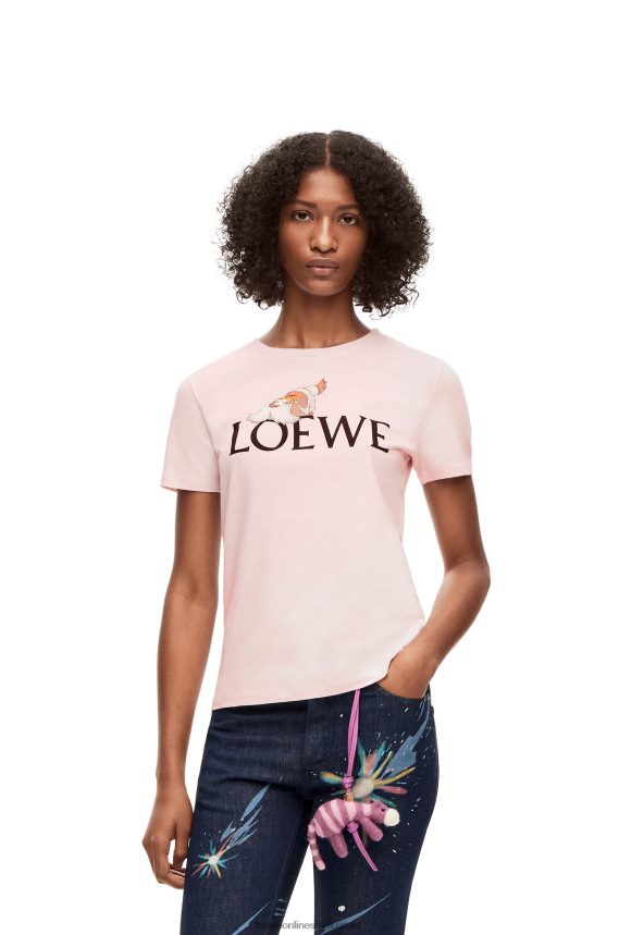Loewe Women Heen T-shirt in cotton Chalk LH60R832