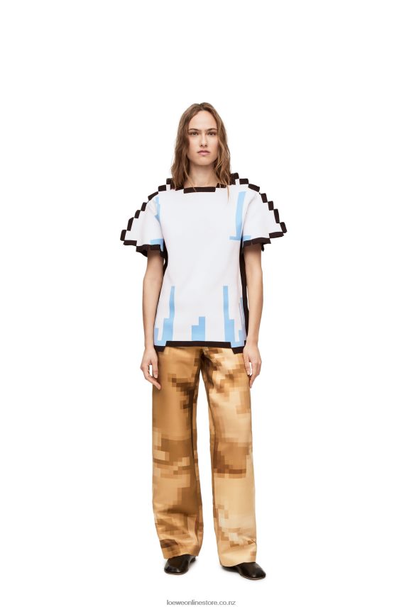 Loewe Women Pixelated top in technical knit White LH60R879