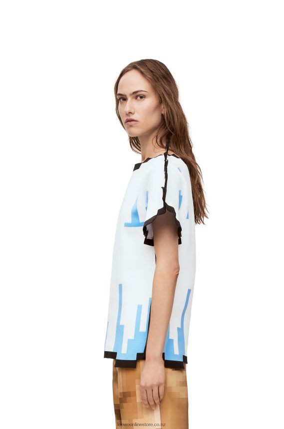 Loewe Women Pixelated top in technical knit White LH60R879