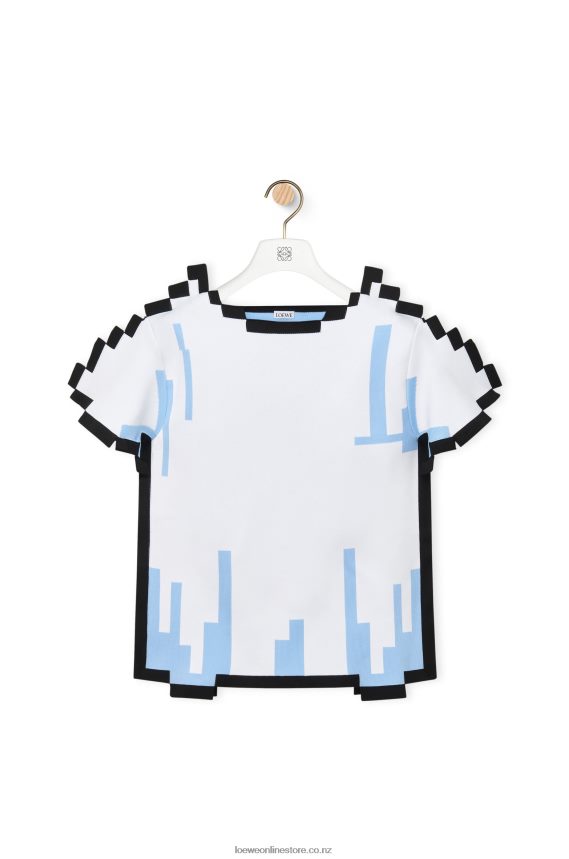 Loewe Women Pixelated top in technical knit White LH60R879