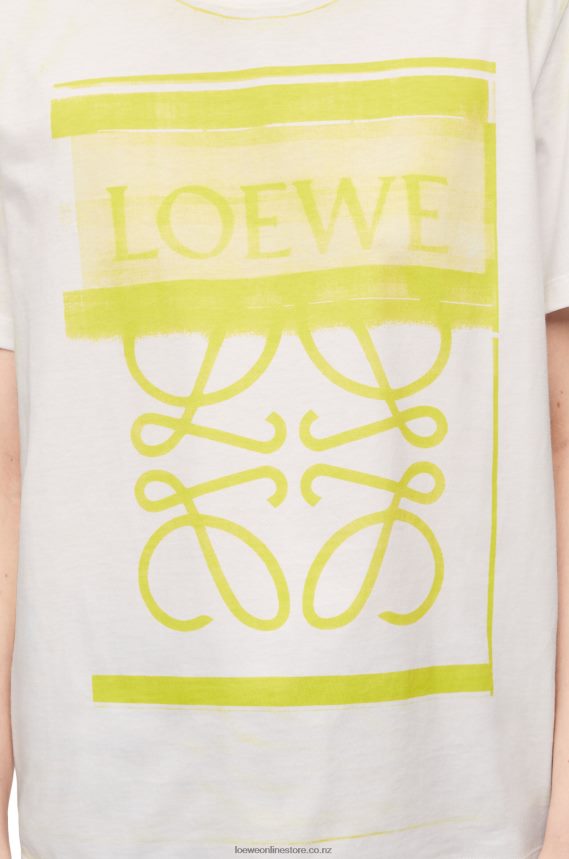 Loewe Women Regular fit T-shirt in cotton White/Yellow LH60R772