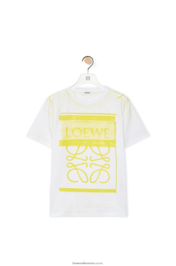 Loewe Women Regular fit T-shirt in cotton White/Yellow LH60R772