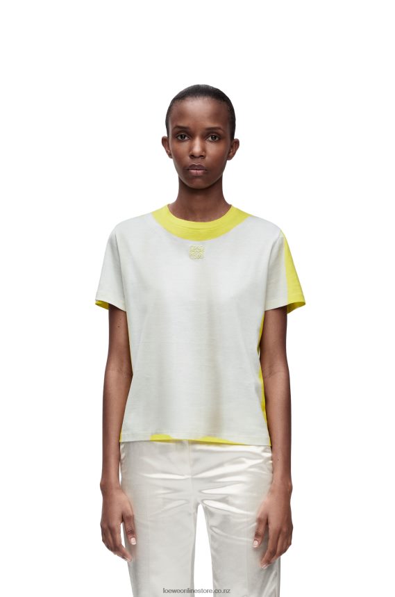 Loewe Women Regular fit T-shirt in cotton White/Yellow LH60R773