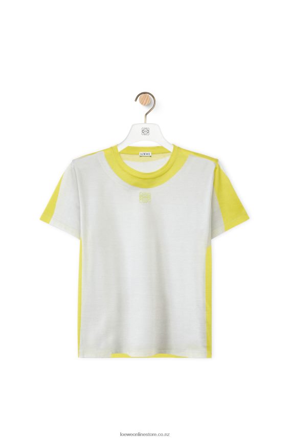 Loewe Women Regular fit T-shirt in cotton White/Yellow LH60R773