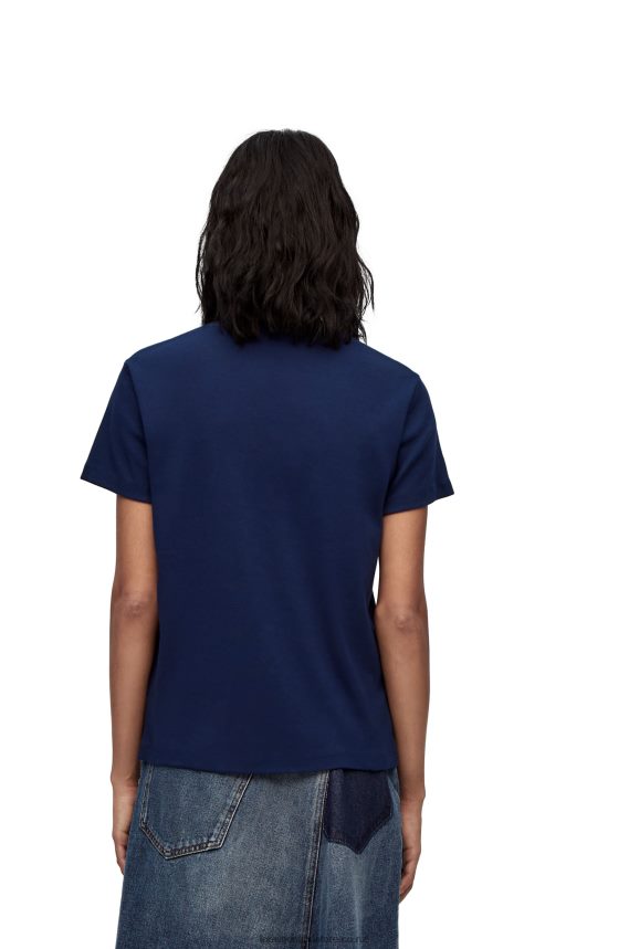 Loewe Women T-shirt in cotton Deep Blue LH60R837