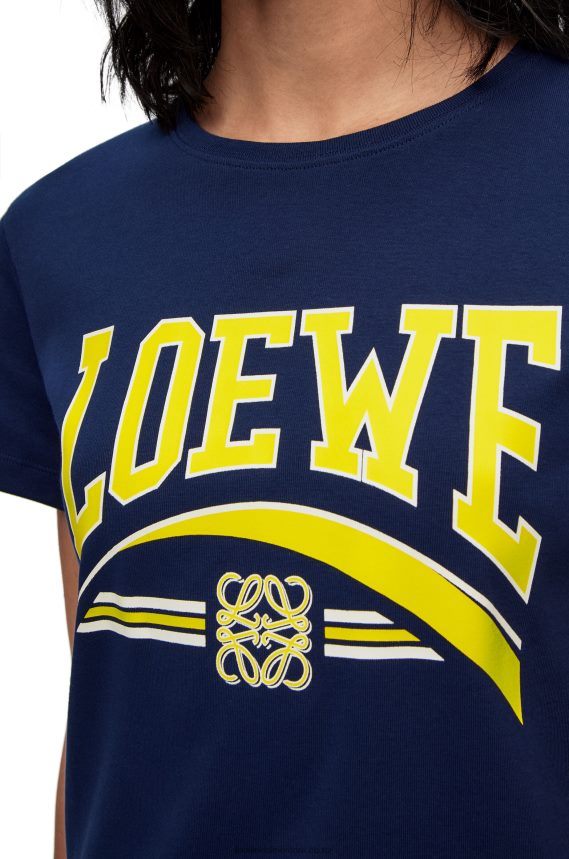 Loewe Women T-shirt in cotton Deep Blue LH60R837