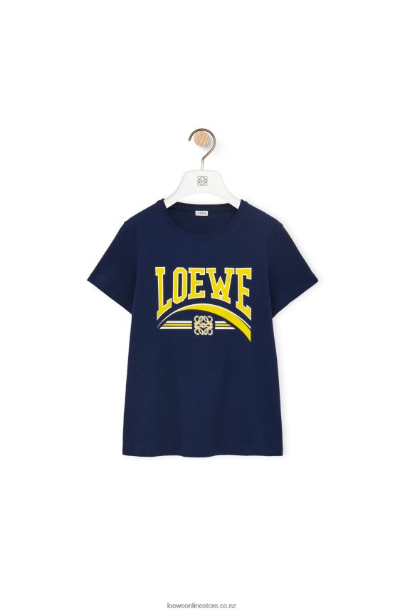 Loewe Women T-shirt in cotton Deep Blue LH60R837