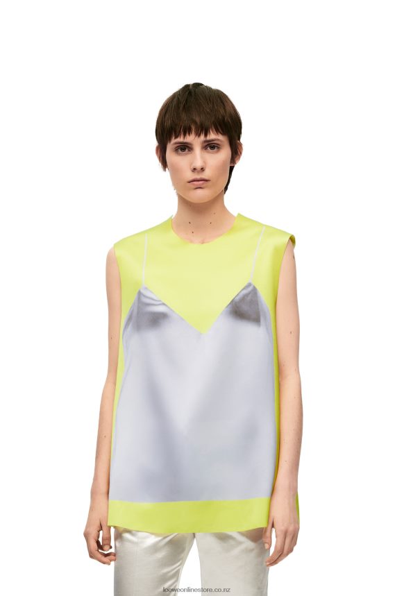 Loewe Women Top in technical satin Yellow/Grey LH60R853