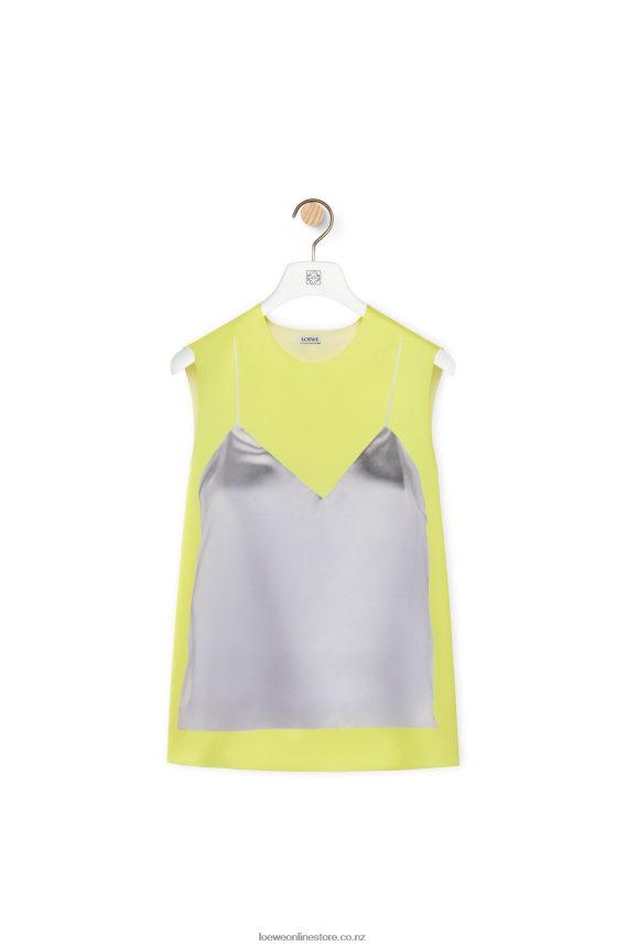 Loewe Women Top in technical satin Yellow/Grey LH60R853