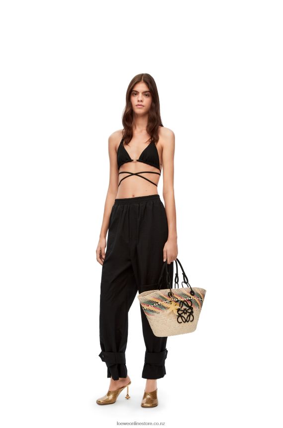 Loewe Women Anagram bikini top in technical jersey Black LH60R948