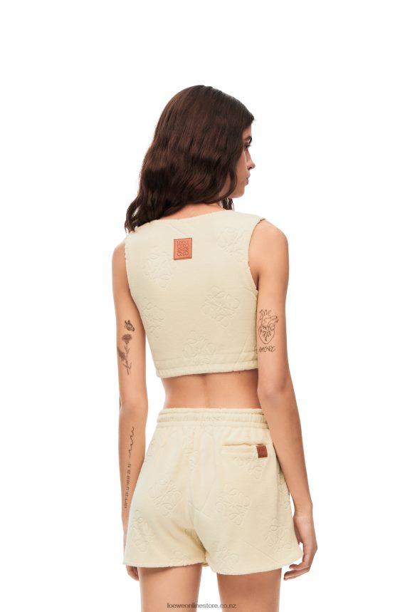 Loewe Women Anagram jacquard top in cotton Ecru LH60R862