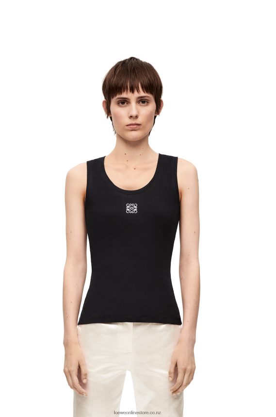 Loewe Women Anagram tank top in cotton Black LH60R902