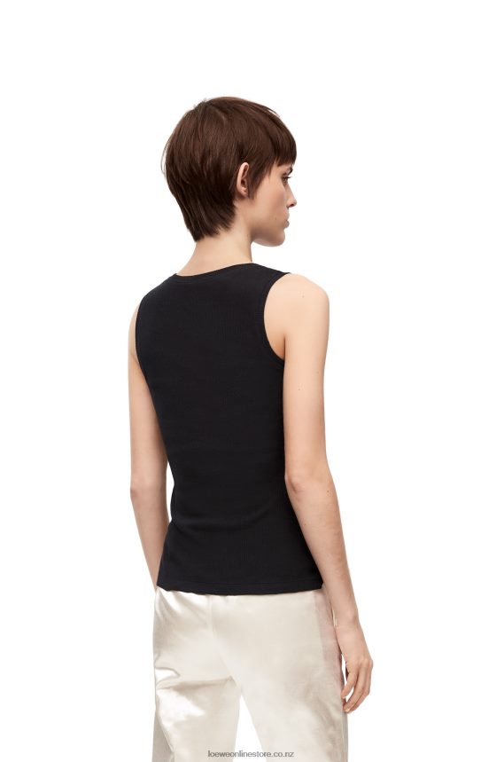 Loewe Women Anagram tank top in cotton Black LH60R902