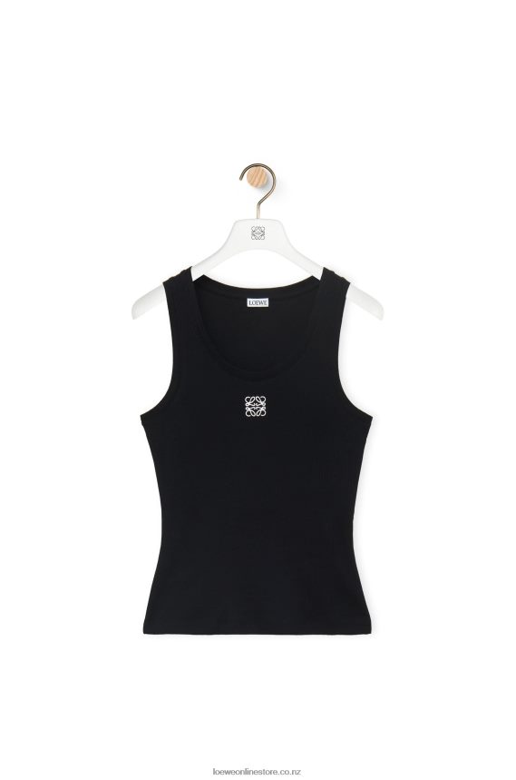 Loewe Women Anagram tank top in cotton Black LH60R902