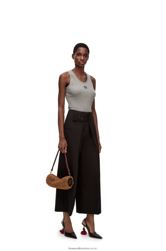 Loewe Women Anagram tank top in cotton Grey Melange LH60R904