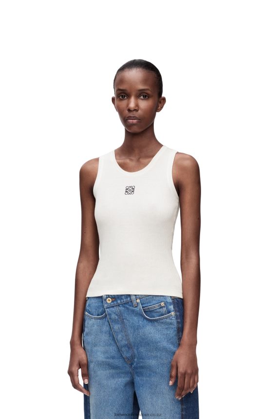 Loewe Women Anagram tank top in cotton White LH60R903