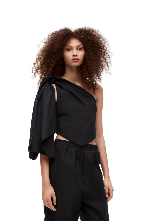 Loewe Women Asymmetric top in cotton Black LH60R873