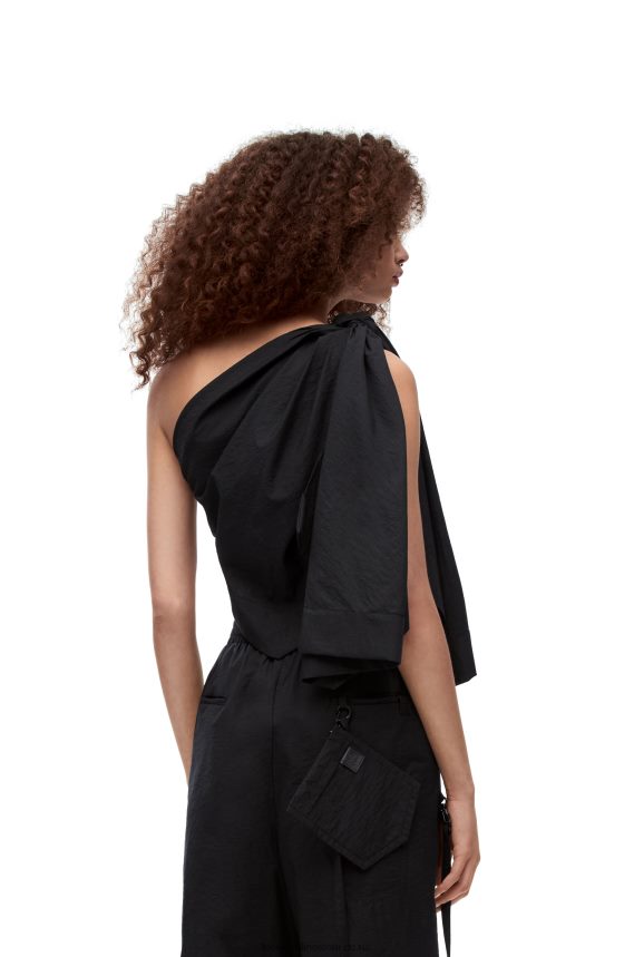 Loewe Women Asymmetric top in cotton Black LH60R873