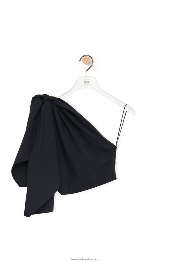 Loewe Women Asymmetric top in cotton Black LH60R873