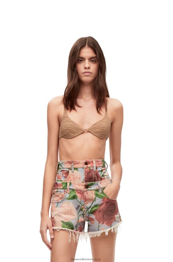 Loewe Women Crochet bra top in cotton Beige LH60R868