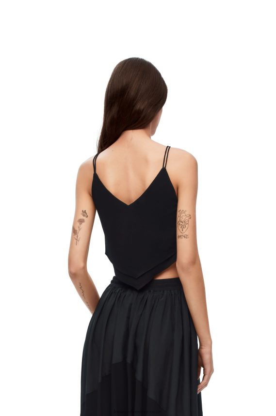 Loewe Women Double layer top in viscose Black LH60R872