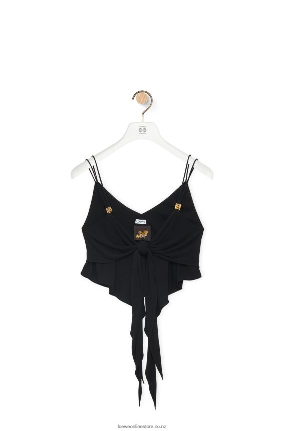 Loewe Women Double layer top in viscose Black LH60R872