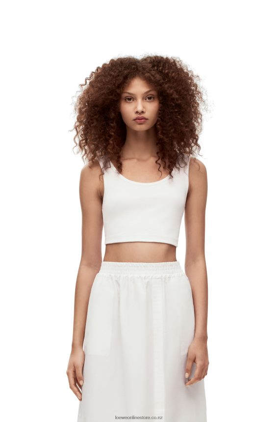 Loewe Women Embellished tank top in cotton White LH60R785