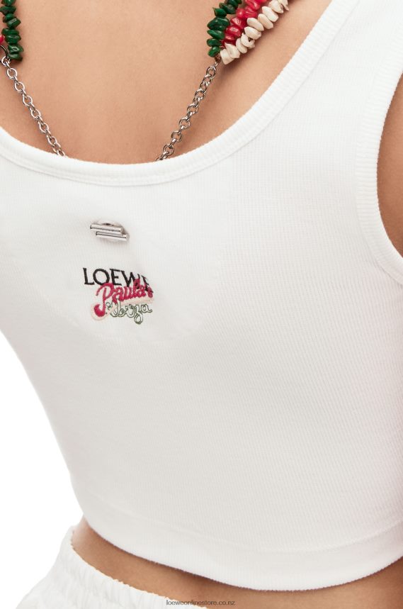 Loewe Women Embellished tank top in cotton White LH60R785