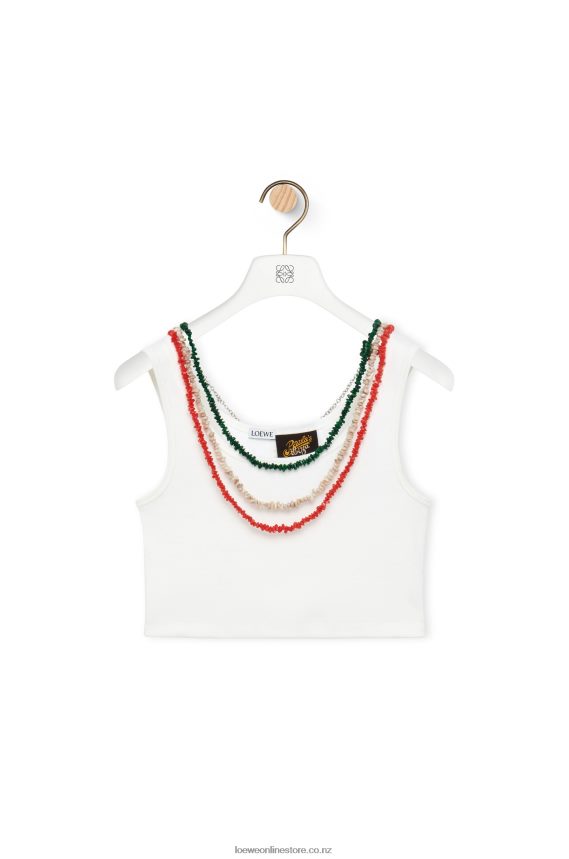 Loewe Women Embellished tank top in cotton White LH60R785