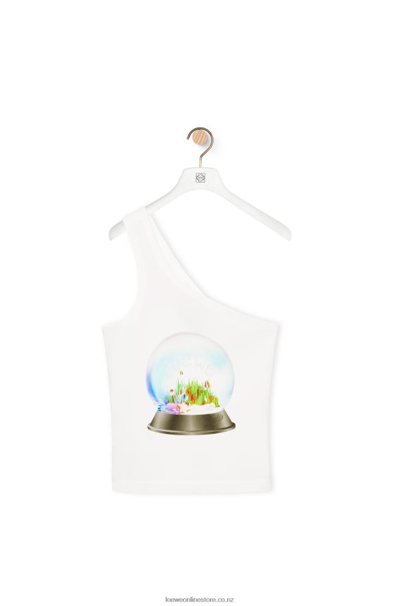 Loewe Women Snow globe top in technical jersey White/Multicolor LH60R871