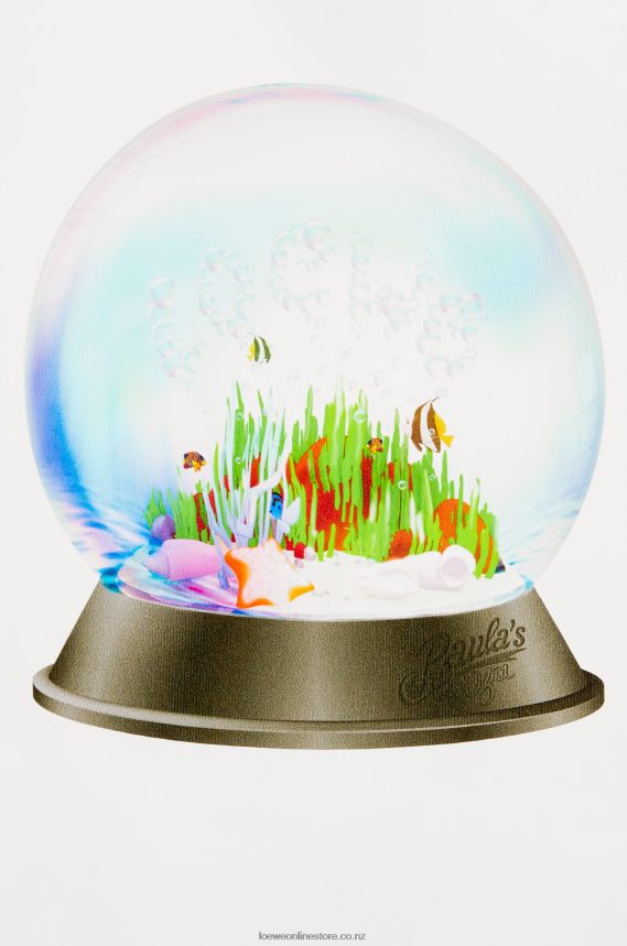 Loewe Women Snow globe top in technical jersey White/Multicolor LH60R871