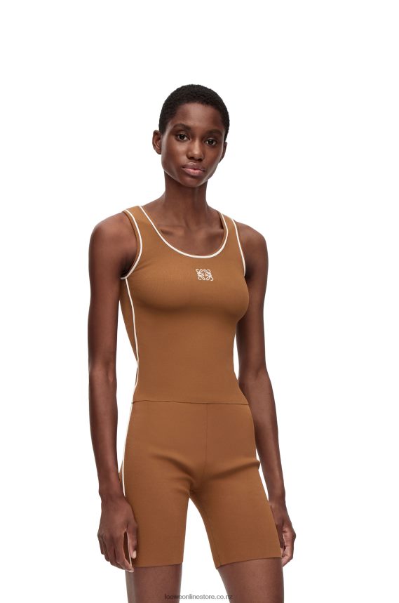 Loewe Women Tank top in viscose Brown LH60R940