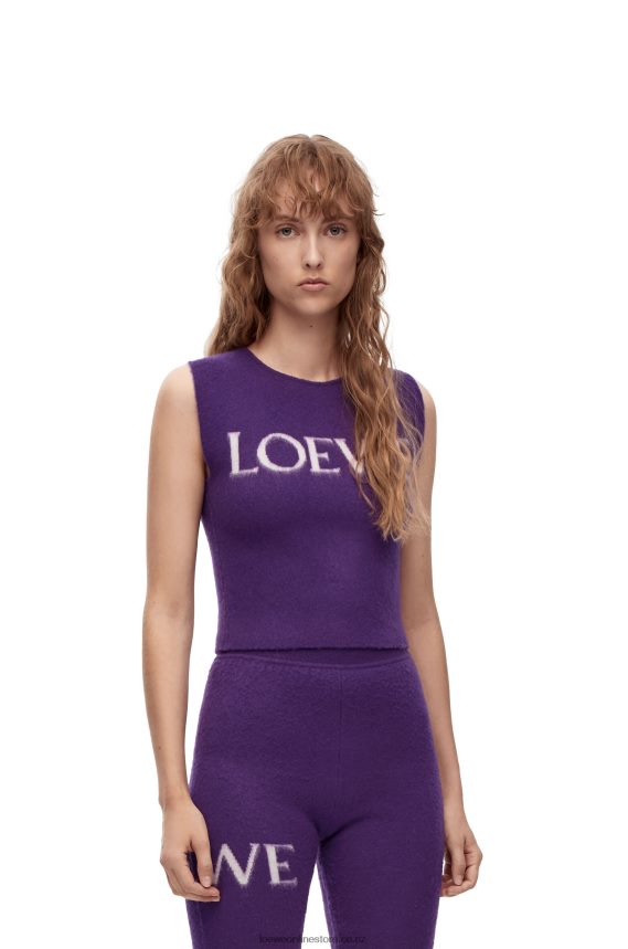 Loewe Women tank top in wool Purple LH60R907