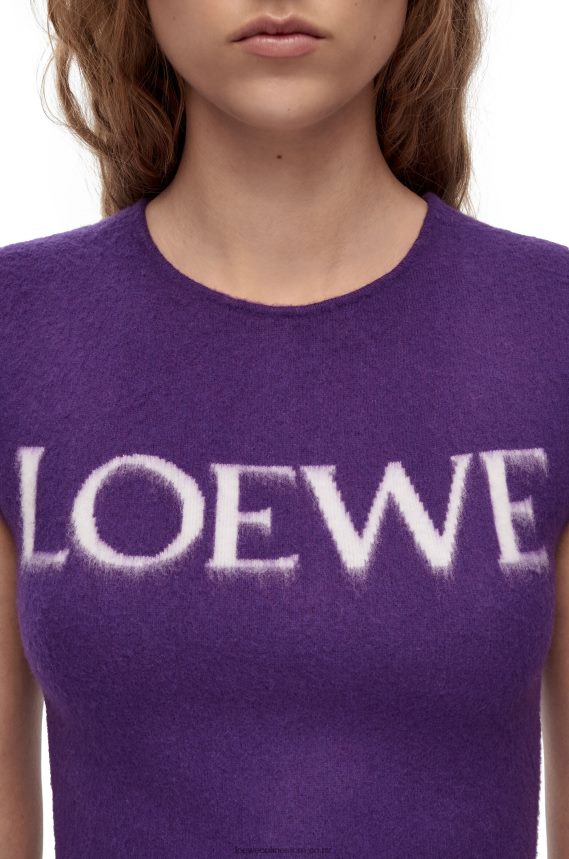 Loewe Women tank top in wool Purple LH60R907